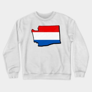 Red, White, and Blue Washington Outline Crewneck Sweatshirt